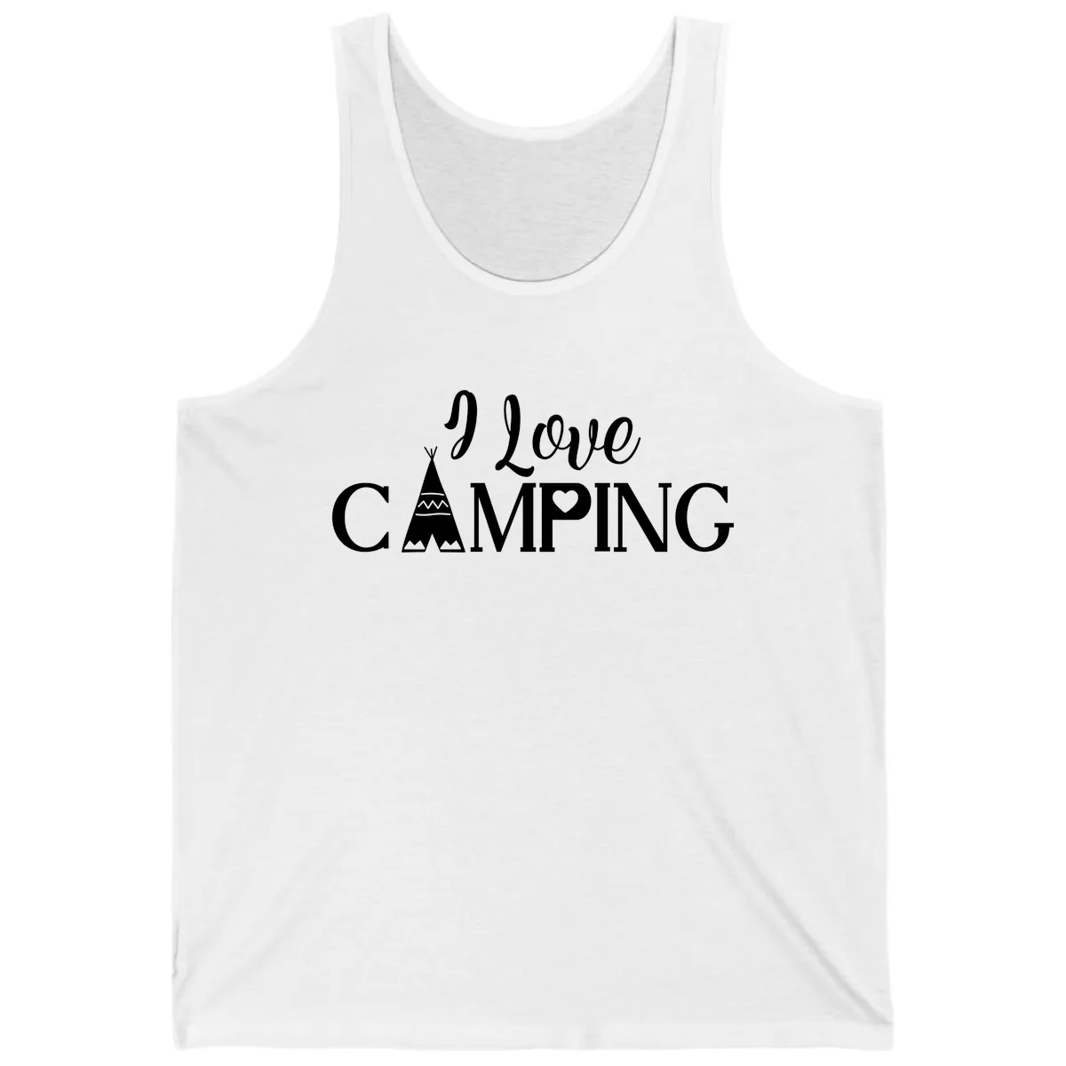 I Love Camping Teepee Tank in White