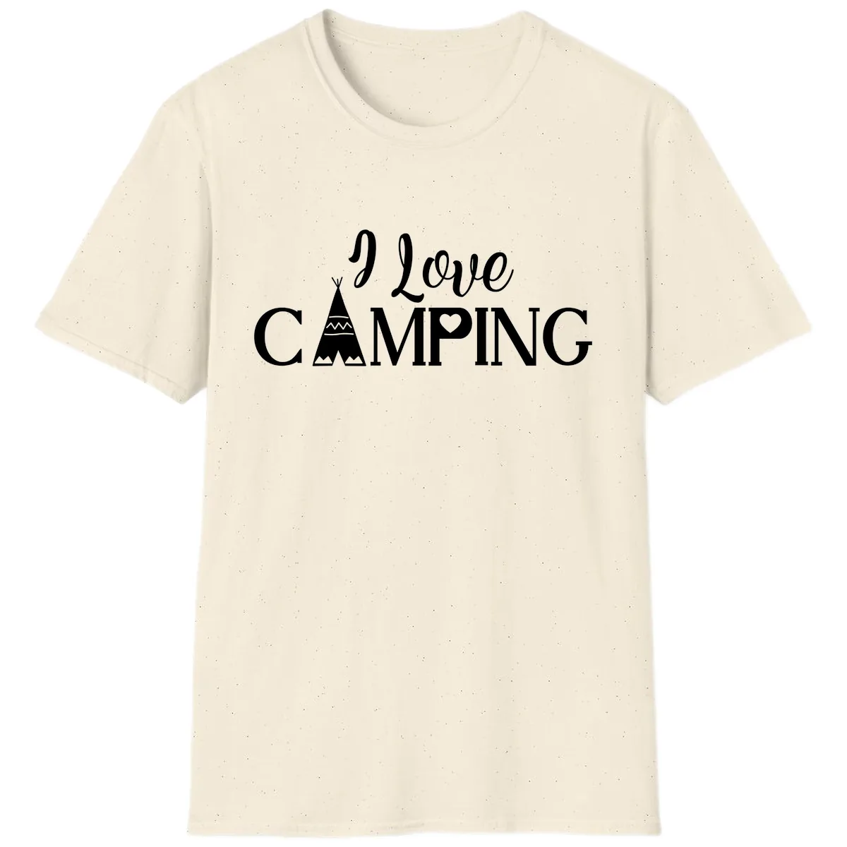 I Love Camping Teepee T-Shirt in Natural