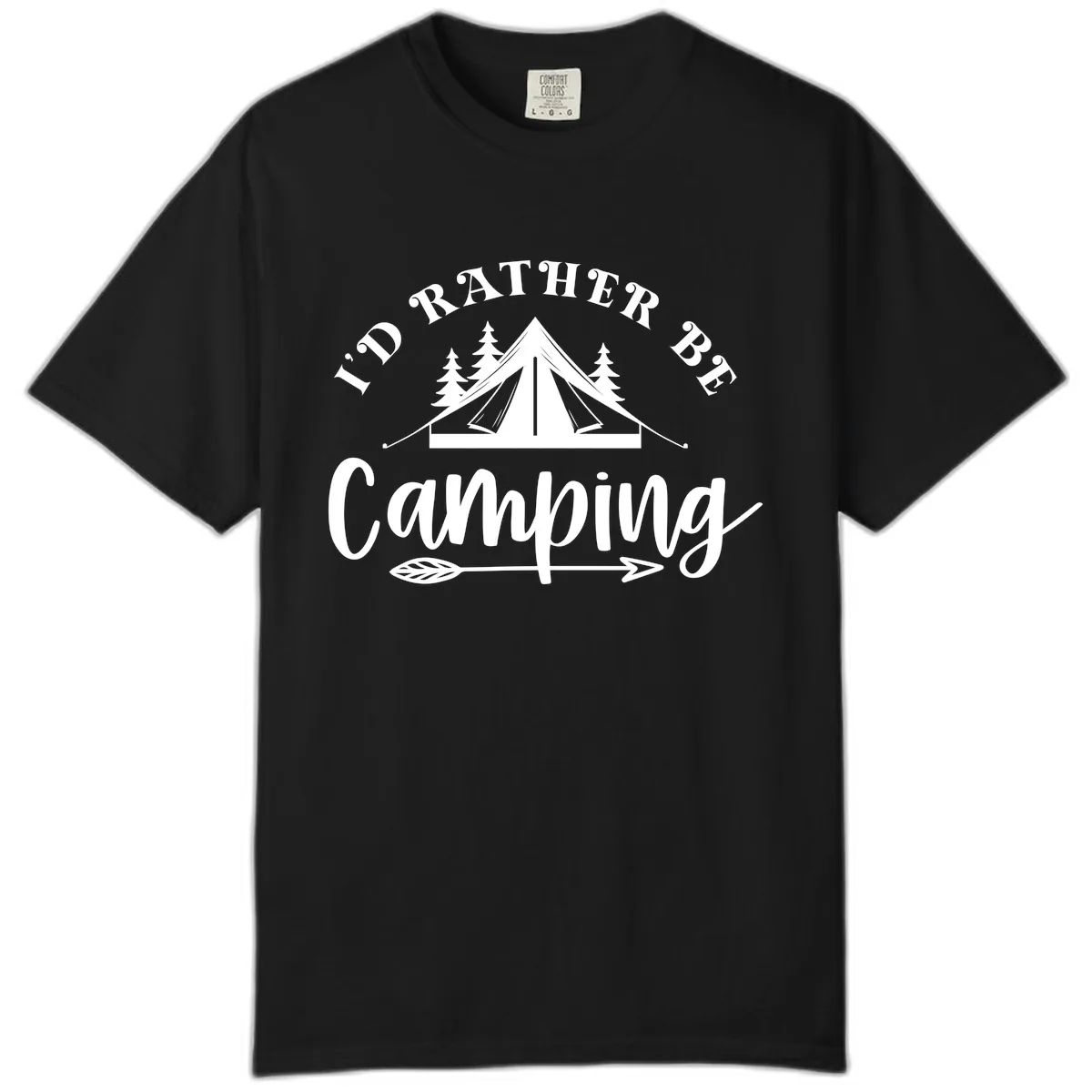I'd Rather Be Camping Comfort Color in Black