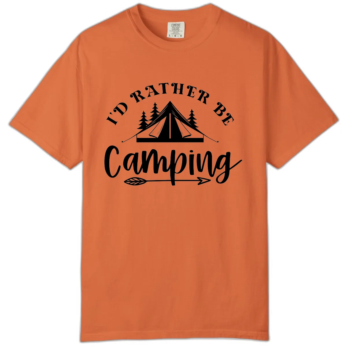 I'd Rather Be Camping Comfort Color in Burnt Orange