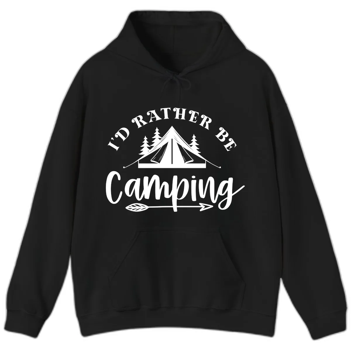 I'd Rather Be Camping Hoodie in Black