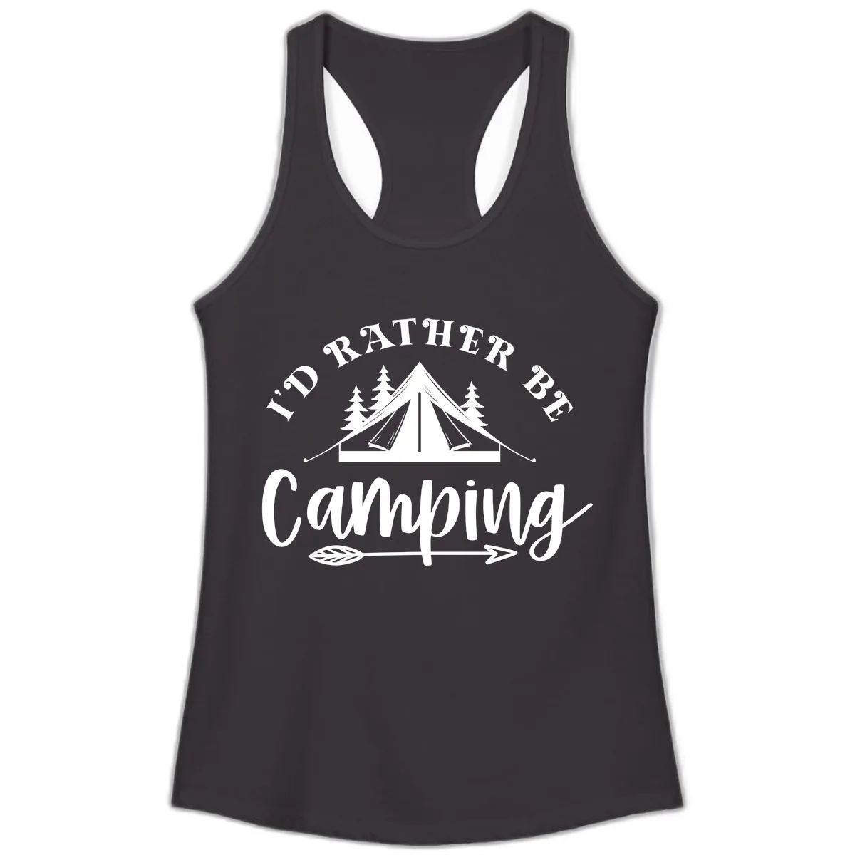 I'd Rather Be Camping Ladies Tank in Black