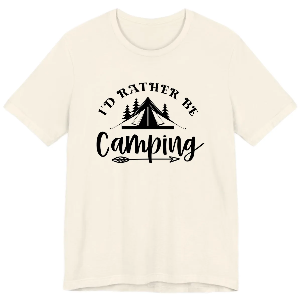 I'd Rather Be Camping Premium T-Shirt in Natural