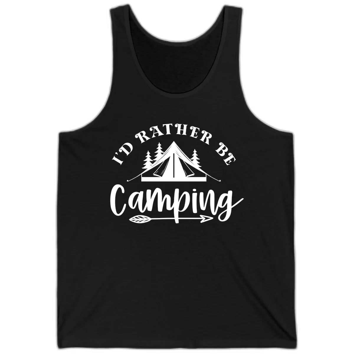 I'd Rather Be Camping Tank in Black