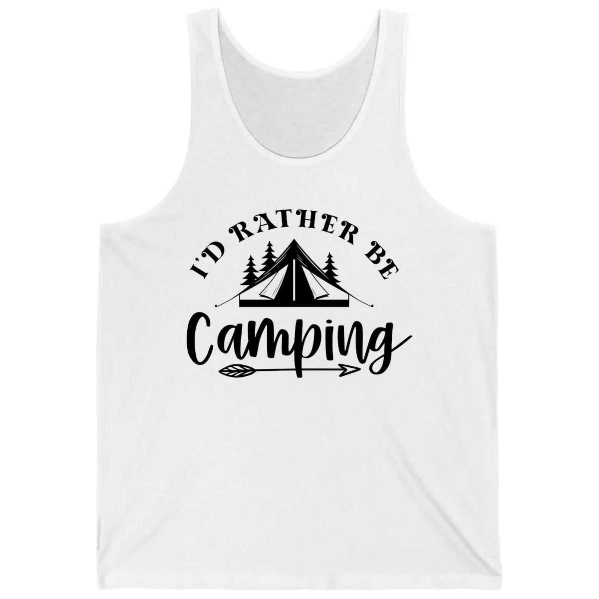 I'd Rather Be Camping Tank in White