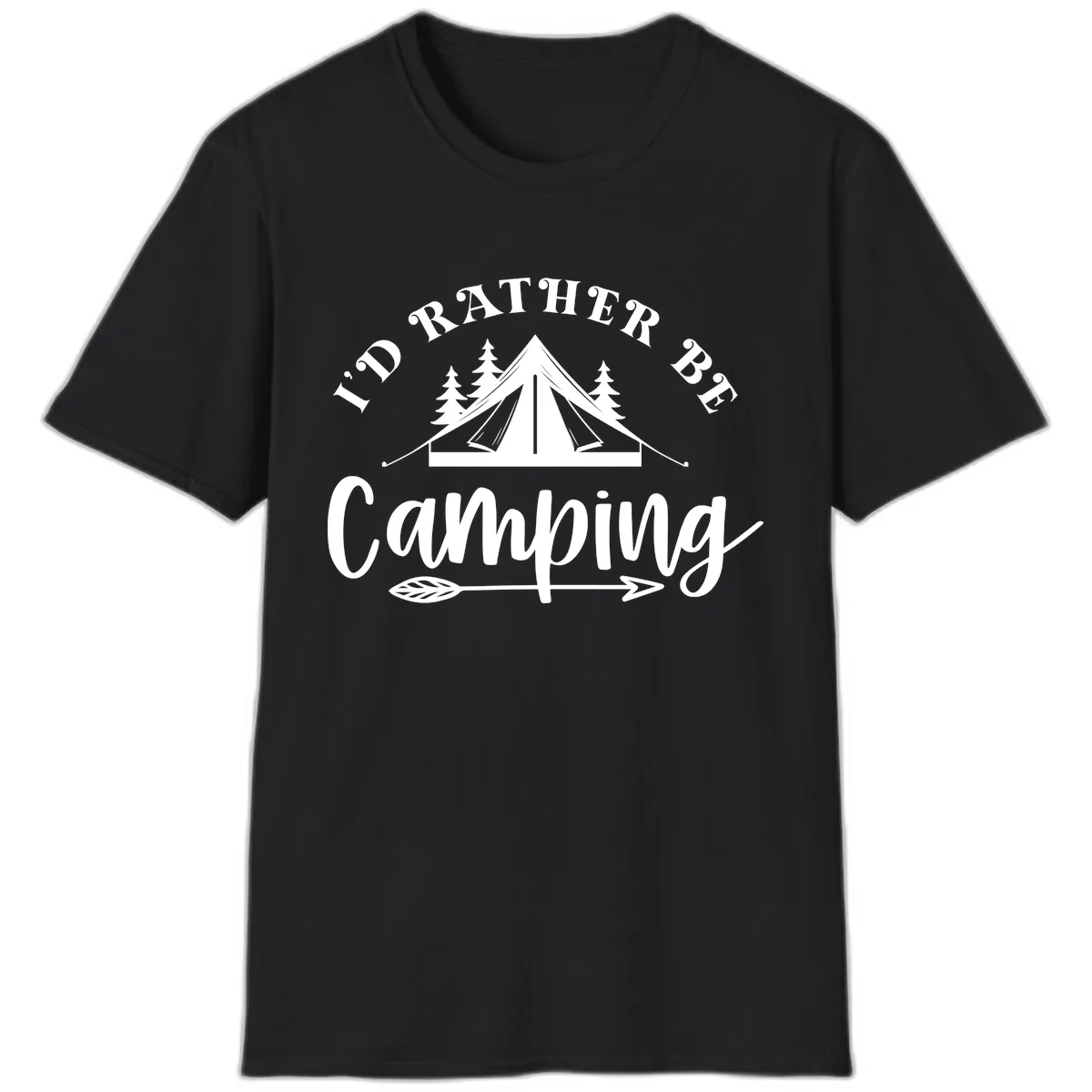 I'd Rather Be Camping T-Shirt in Black