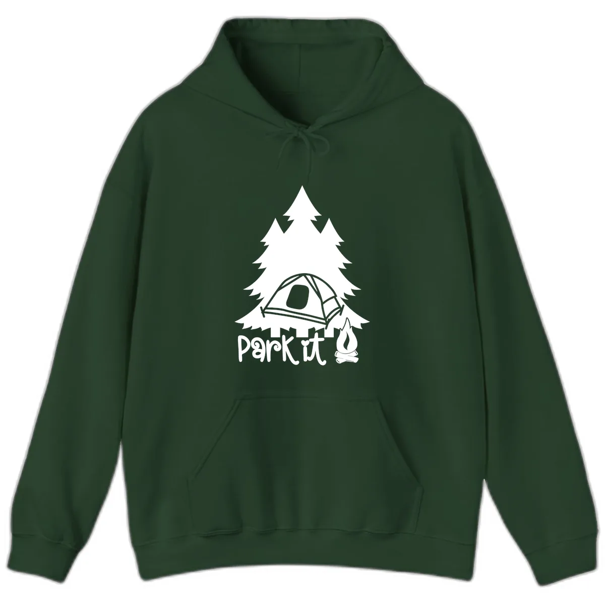 Park It Camping Adventure Hoodie in Forest Green