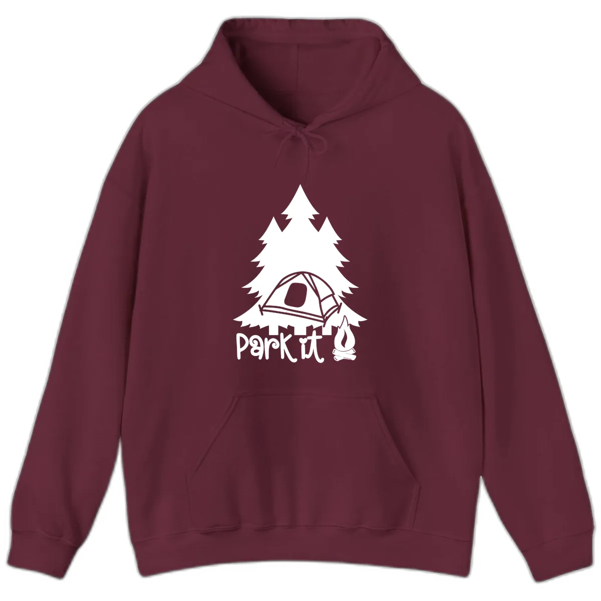 Park It Camping Adventure Hoodie in Maroon