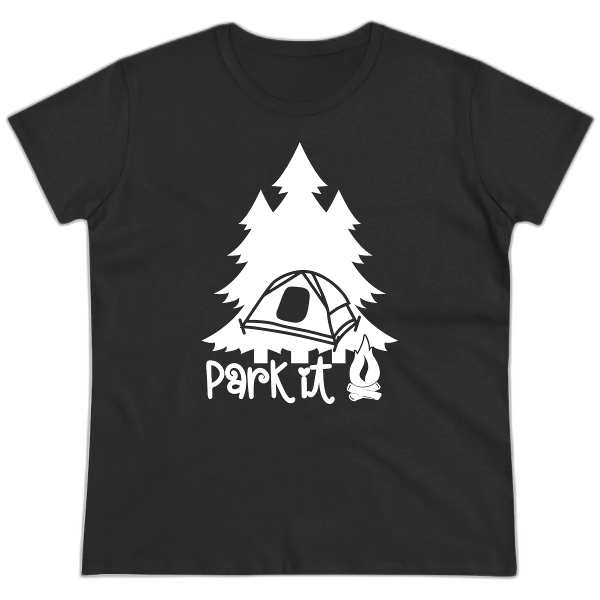 Park It Camping Adventure Ladies Tee in Black