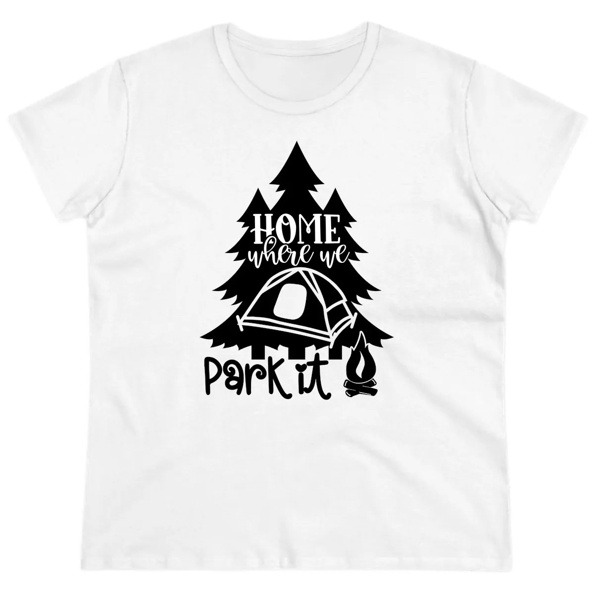 Park It Camping Adventure Ladies Tee in White