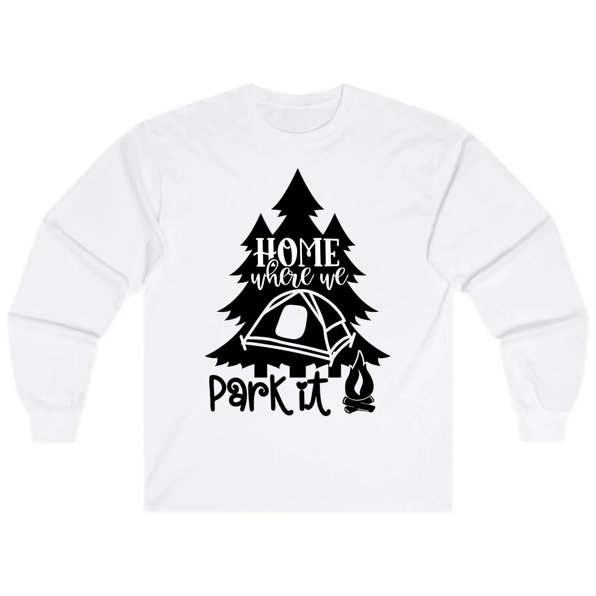 Park It Camping Adventure Long Sleeve in White