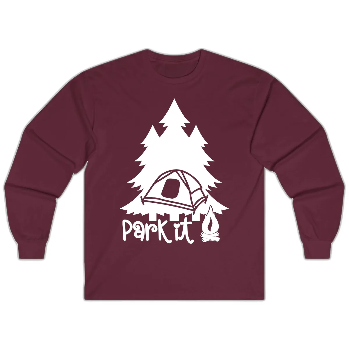 Park It Camping Adventure Long Sleeve in Maroon