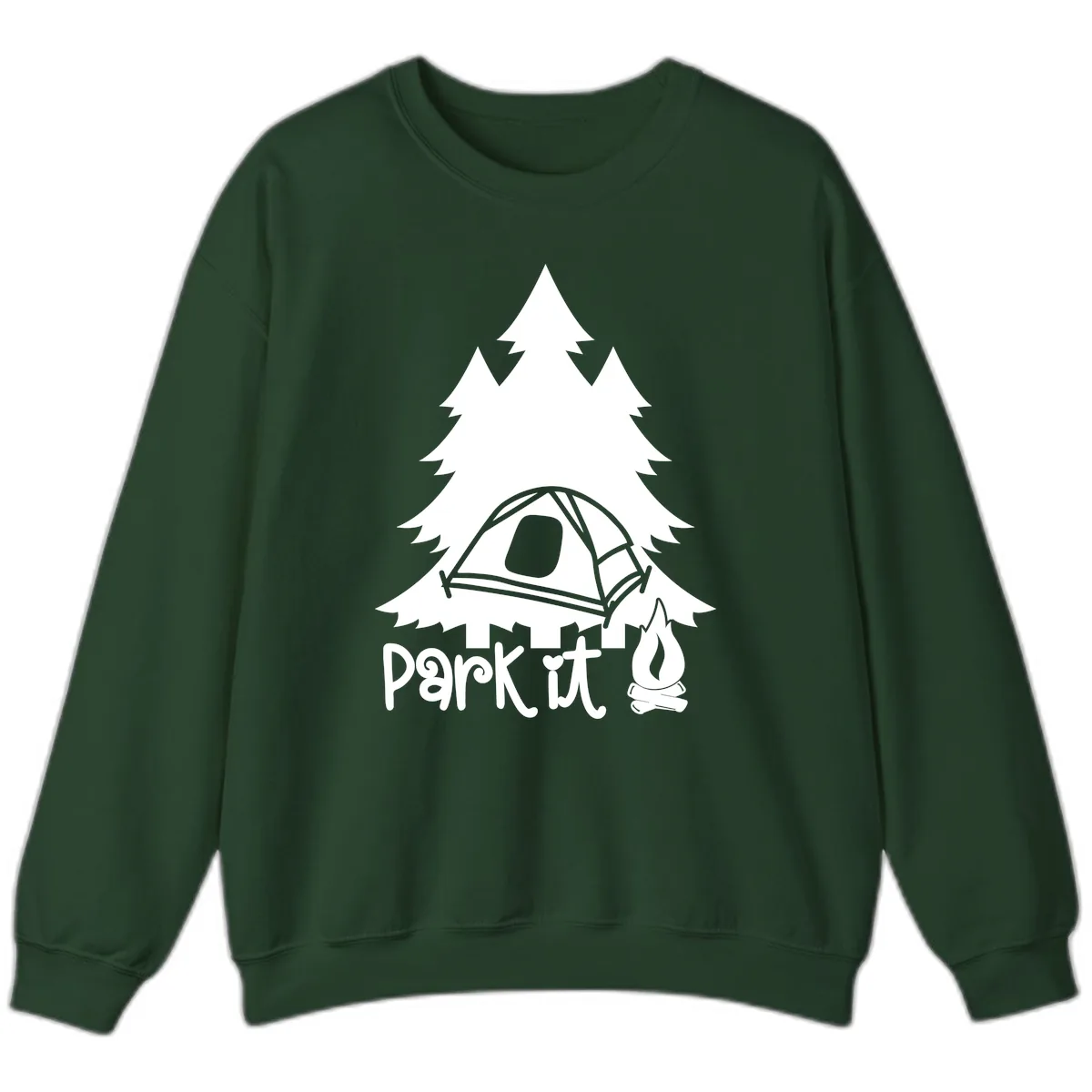 Park It Camping Adventure Sweatshirt in Forest Green