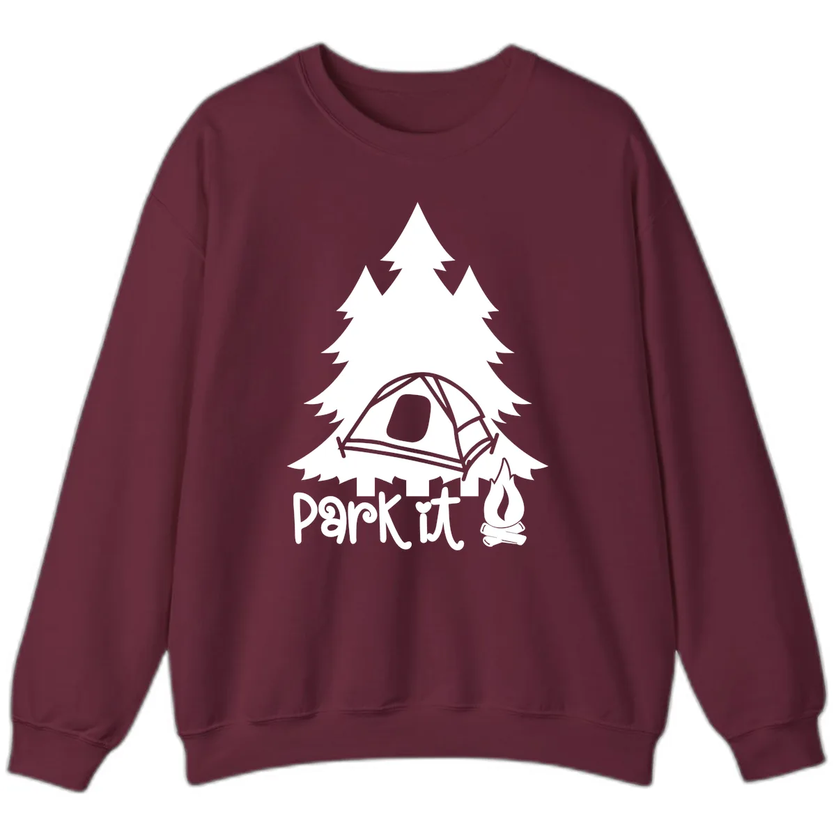 Park It Camping Adventure Sweatshirt in Maroon