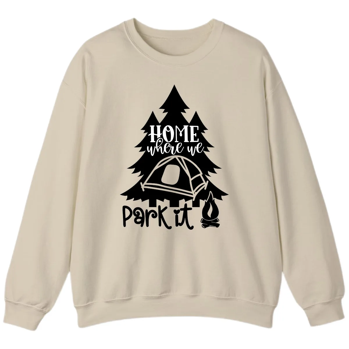 Park It Camping Adventure Sweatshirt in Sand