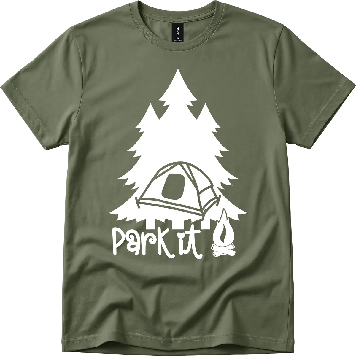 Park It Camping Adventure T-Shirt in Military Green