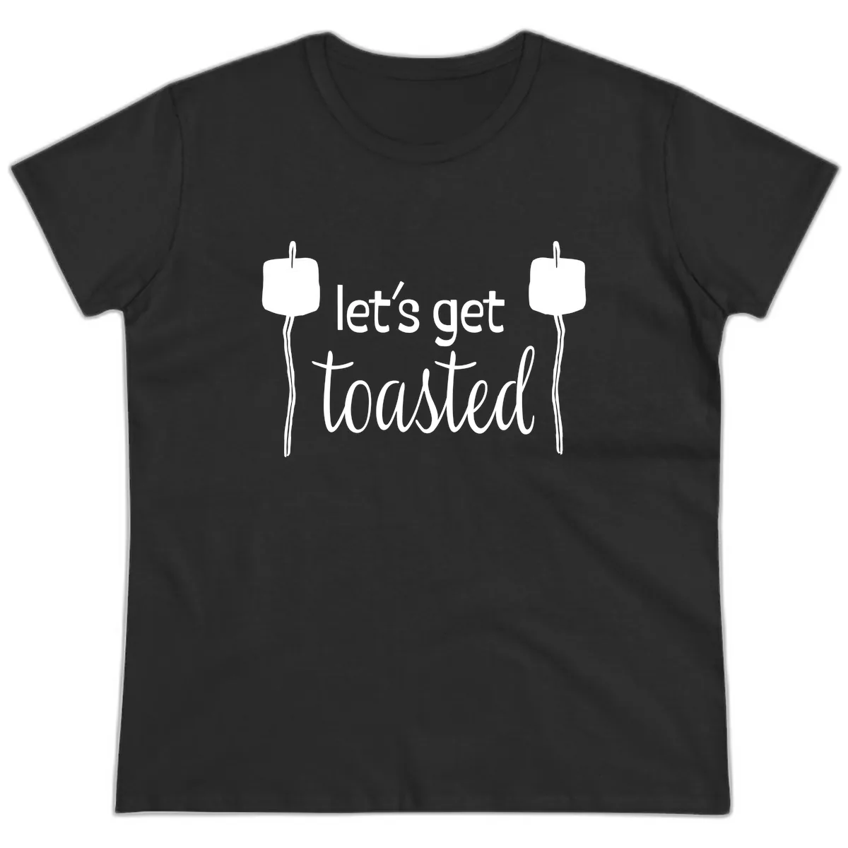 Let's Get Toasted Ladies Tee in Black