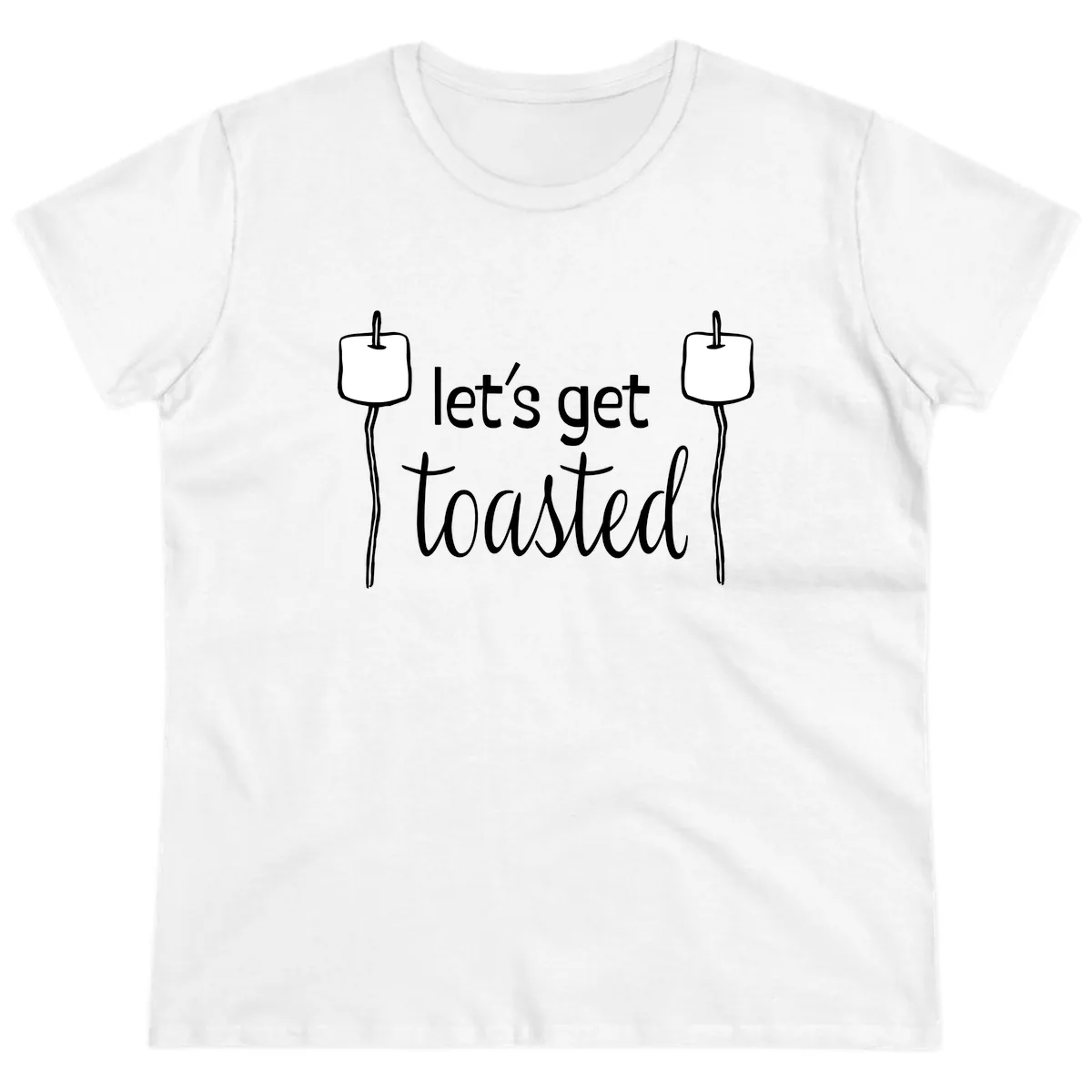 Let's Get Toasted Ladies Tee in White