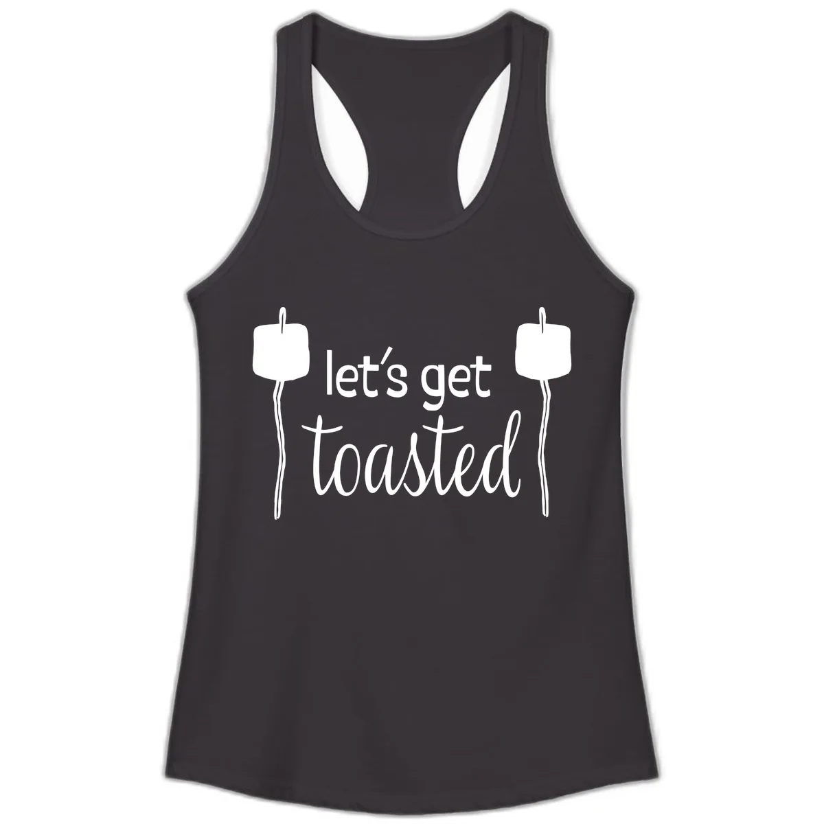Let's Get Toasted Ladies Tank in Black