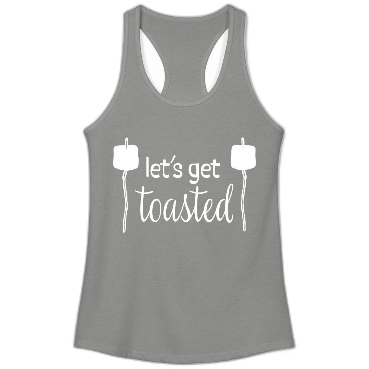 Let's Get Toasted Ladies Tank in Heather Grey