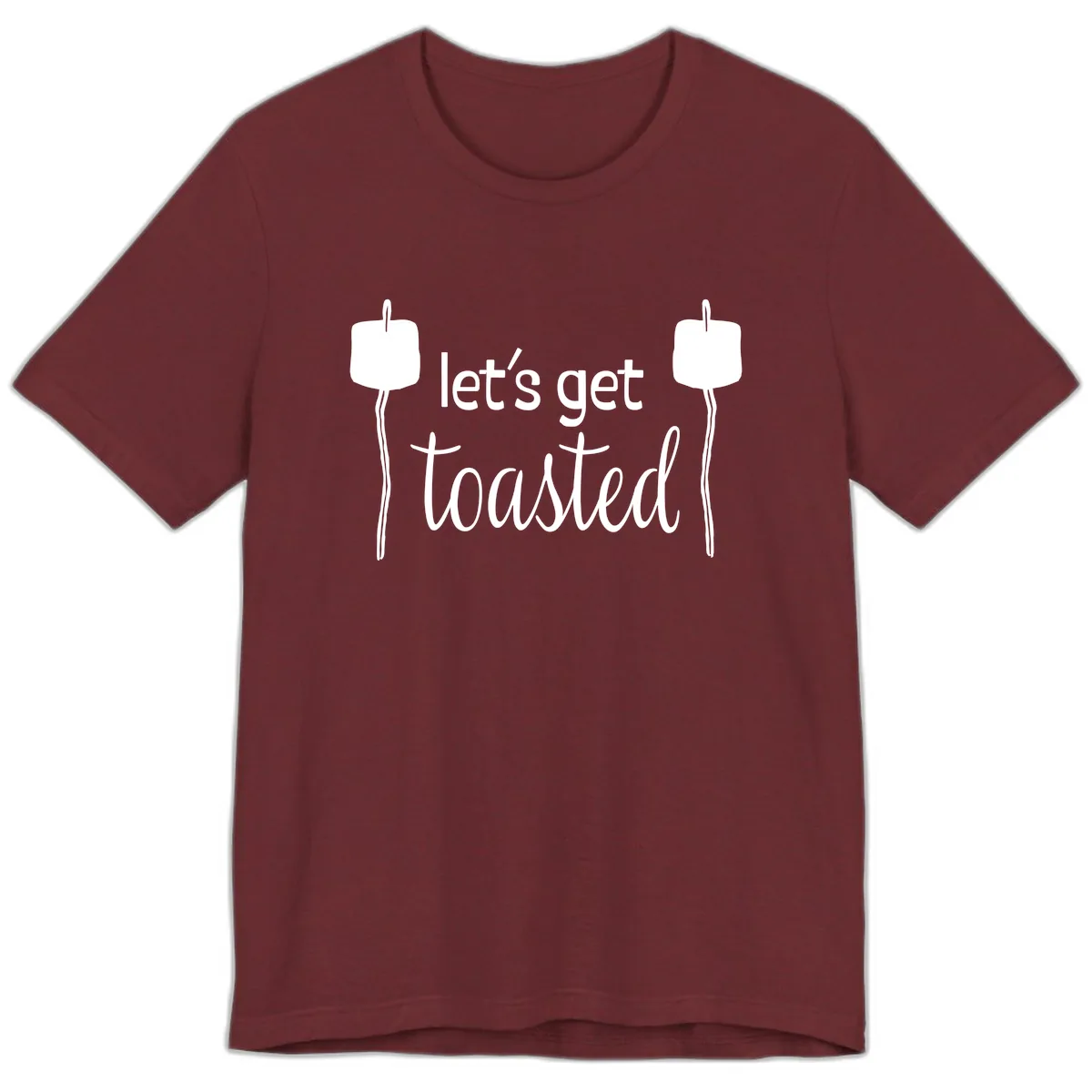 Let's Get Toasted Premium T-Shirt in Heather Cardinal