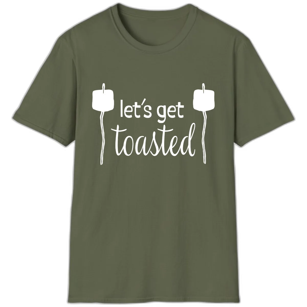 Let's Get Toasted T-Shirt in Military Green