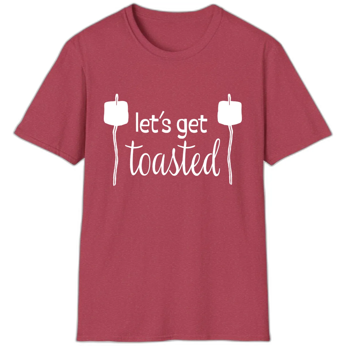 Let's Get Toasted T-Shirt in Heather Cardinal