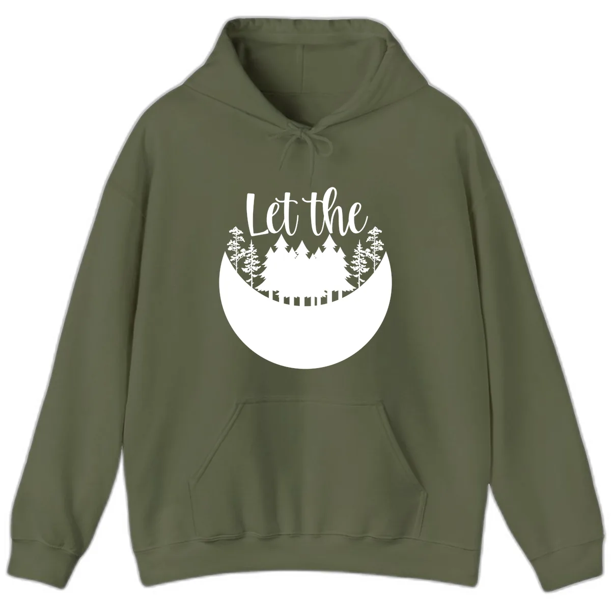 Let The Forest Speak Hoodie in Military Green