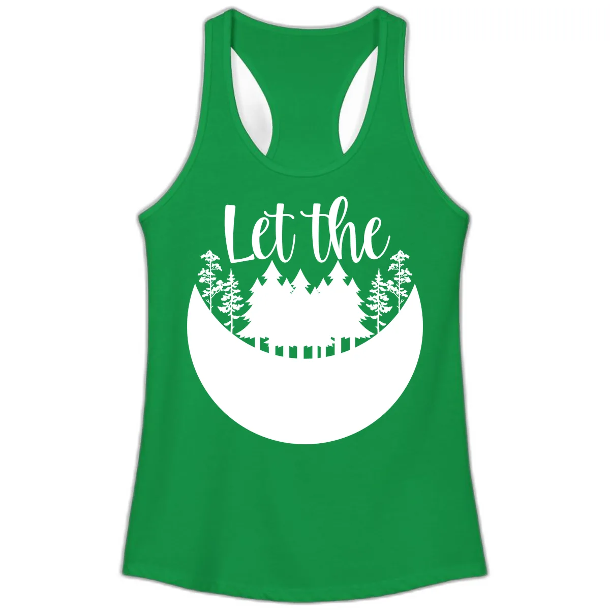 Let The Forest Speak Ladies Tank in Solid Kelly Green