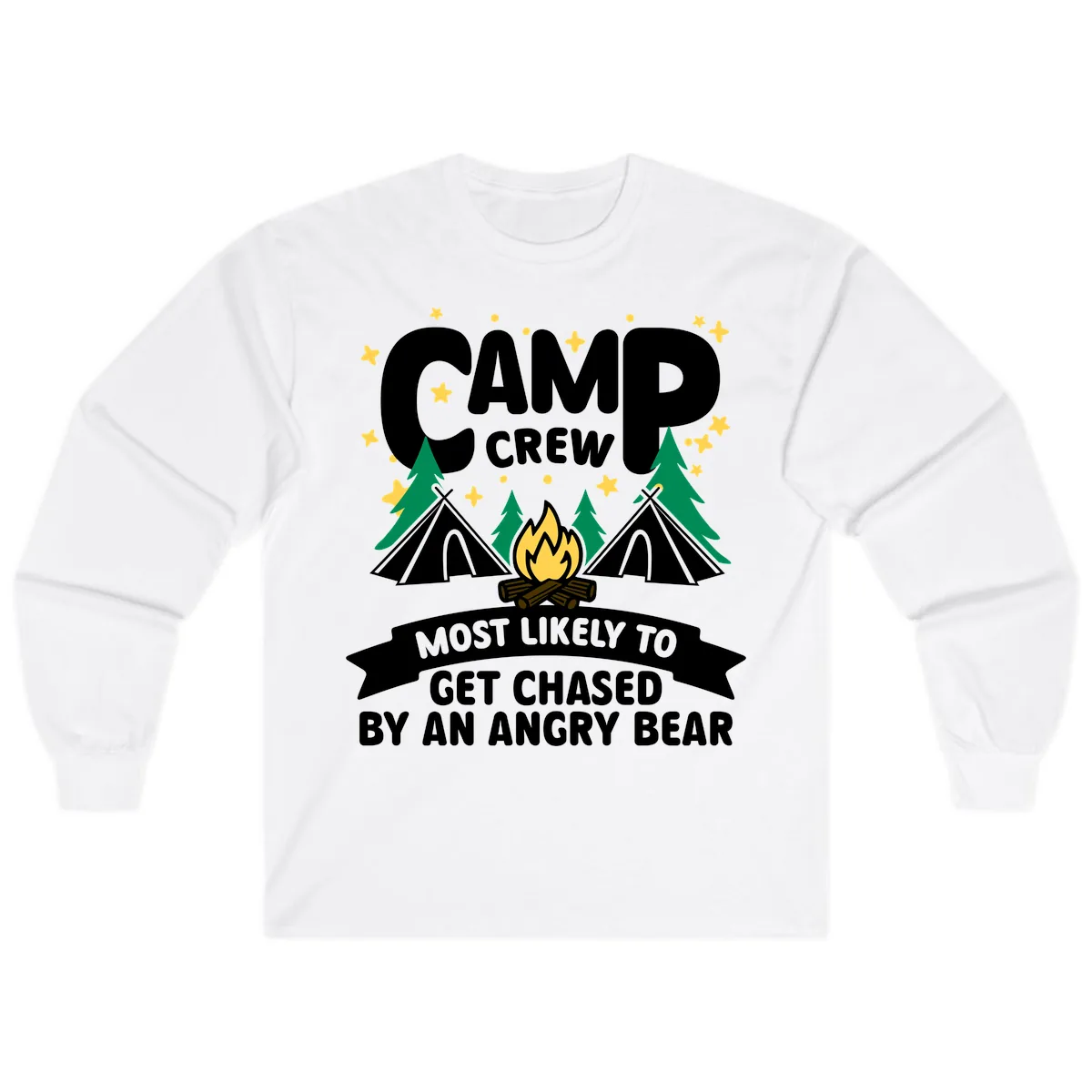Camp Crew Most Likely Angry Bear Long Sleeve in White