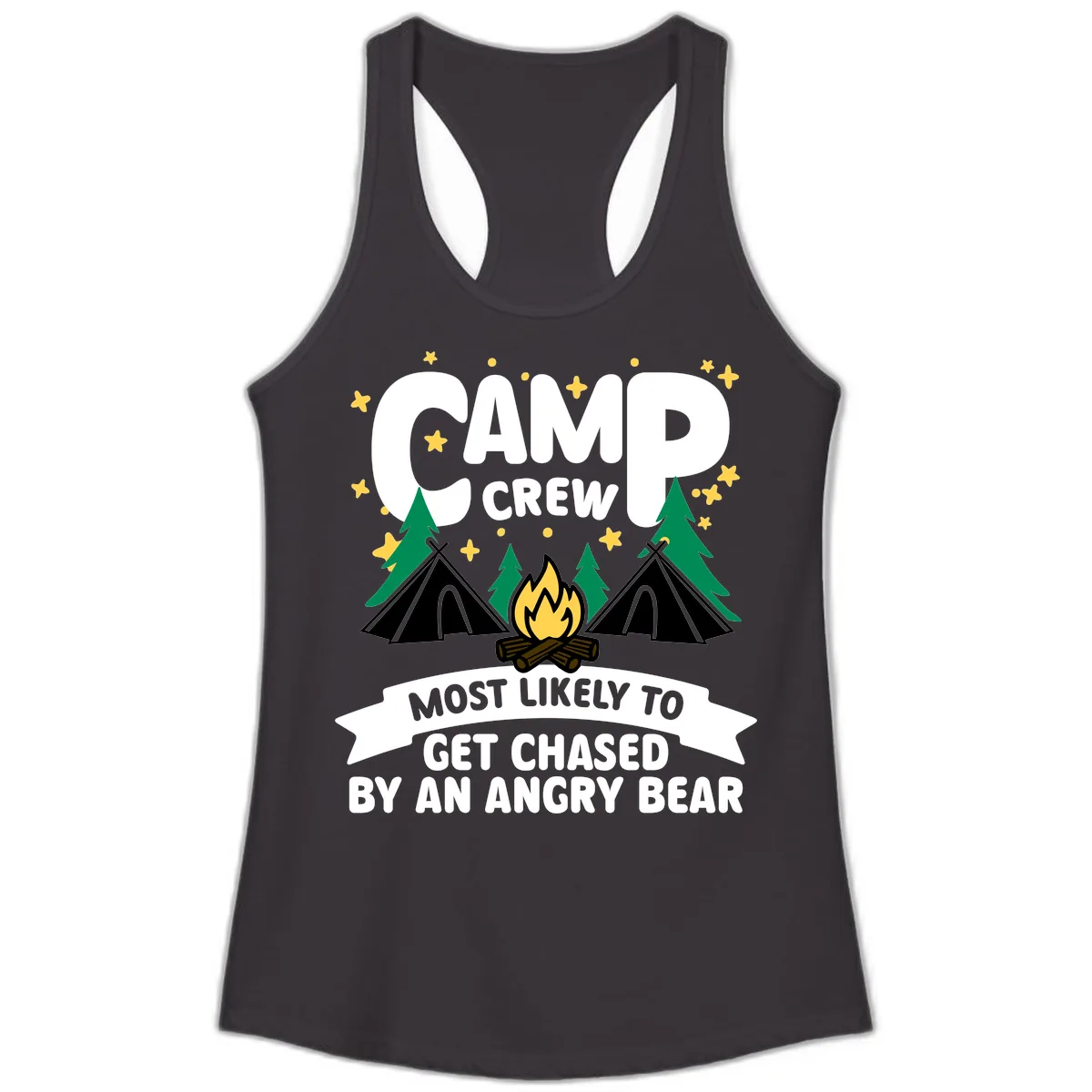 Camp Crew Most Likely Angry Bear Ladies Tank in Black