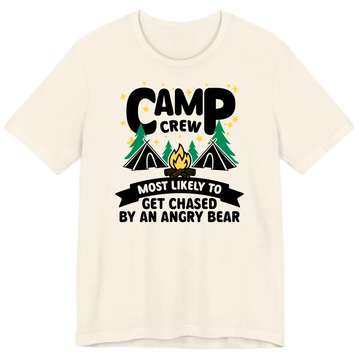 Camp Crew Most Likely Angry Bear Premium T-Shirt in Natural