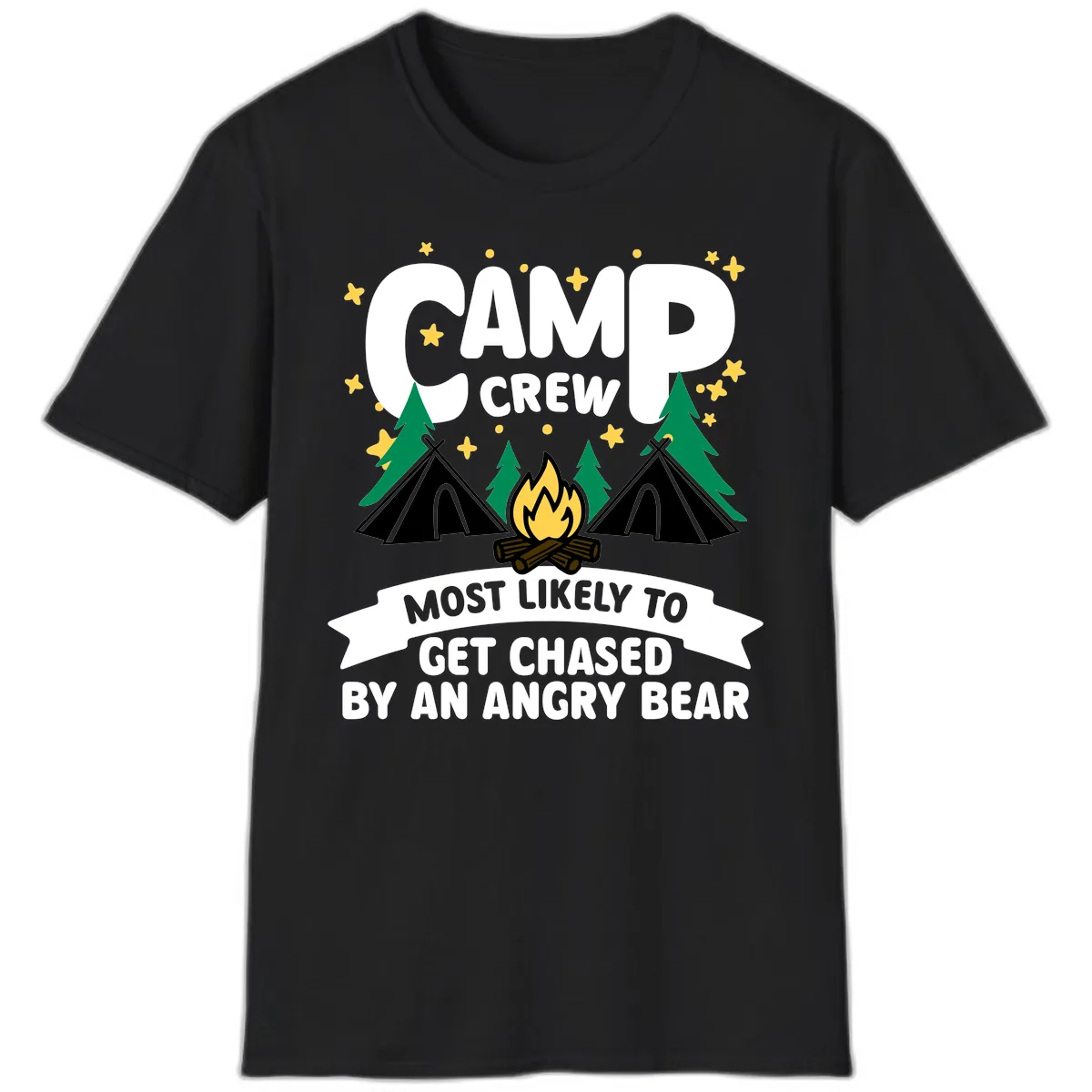 Camp Crew Most Likely Angry Bear T-Shirt in Black
