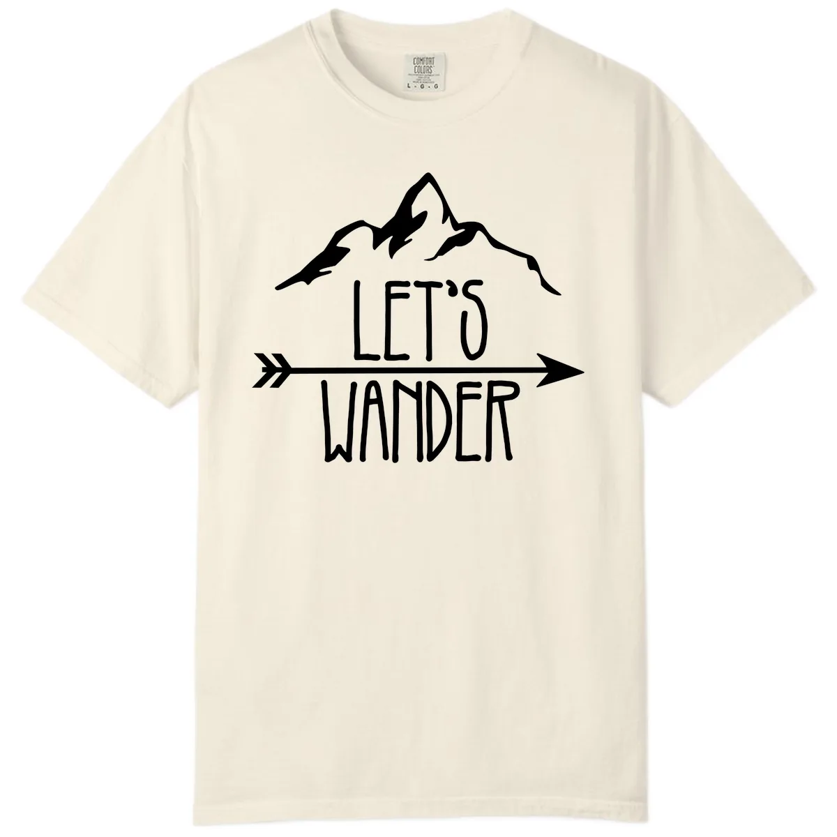 Let's Go Wander Mountain Arrow Comfort Color in Ivory