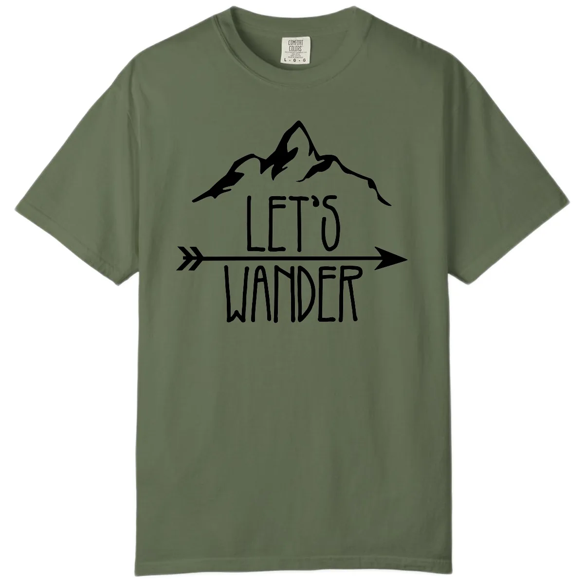Let's Go Wander Mountain Arrow Comfort Color in Sage