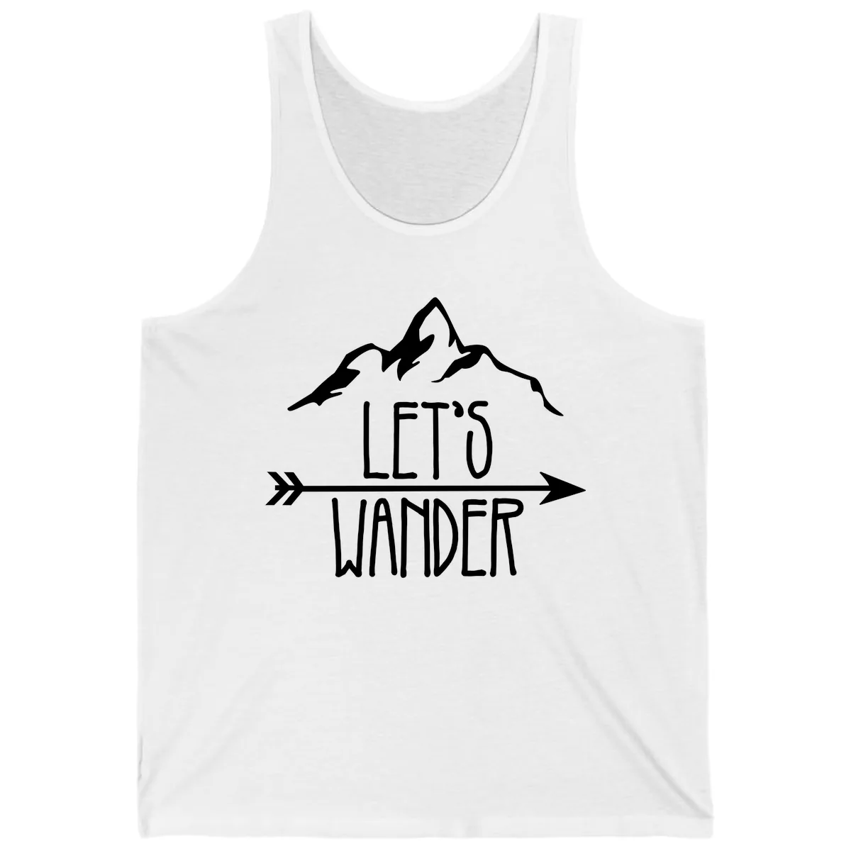 Let's Go Wander Mountain Arrow Tank in White