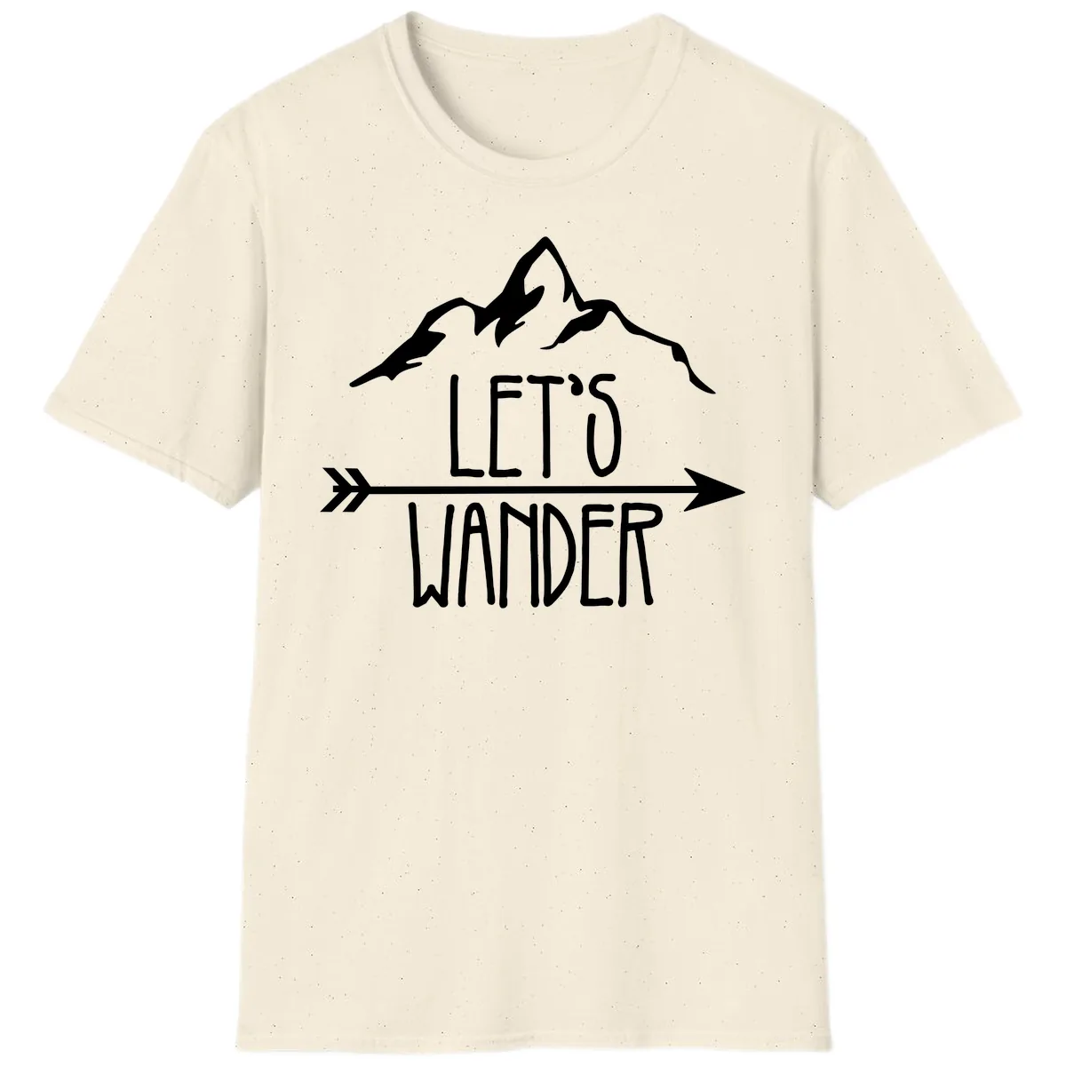 Let's Go Wander Mountain Arrow T-Shirt in Natural