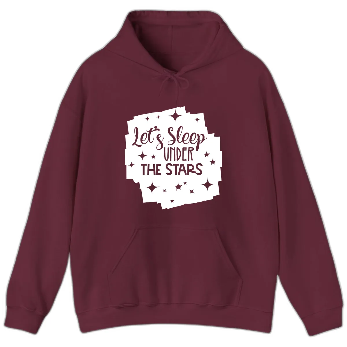 Let's Sleep Under The Stars Hoodie in Maroon