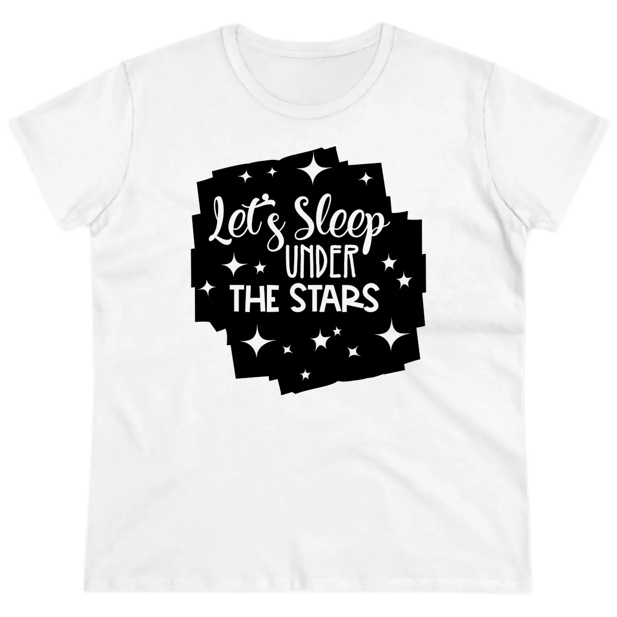 Let's Sleep Under The Stars Ladies Tee in White