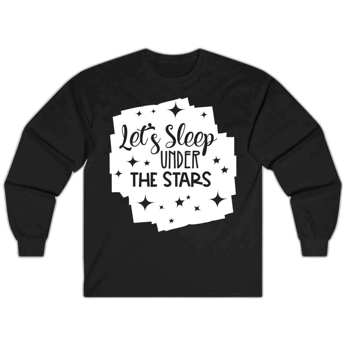 Let's Sleep Under The Stars Long Sleeve in Black