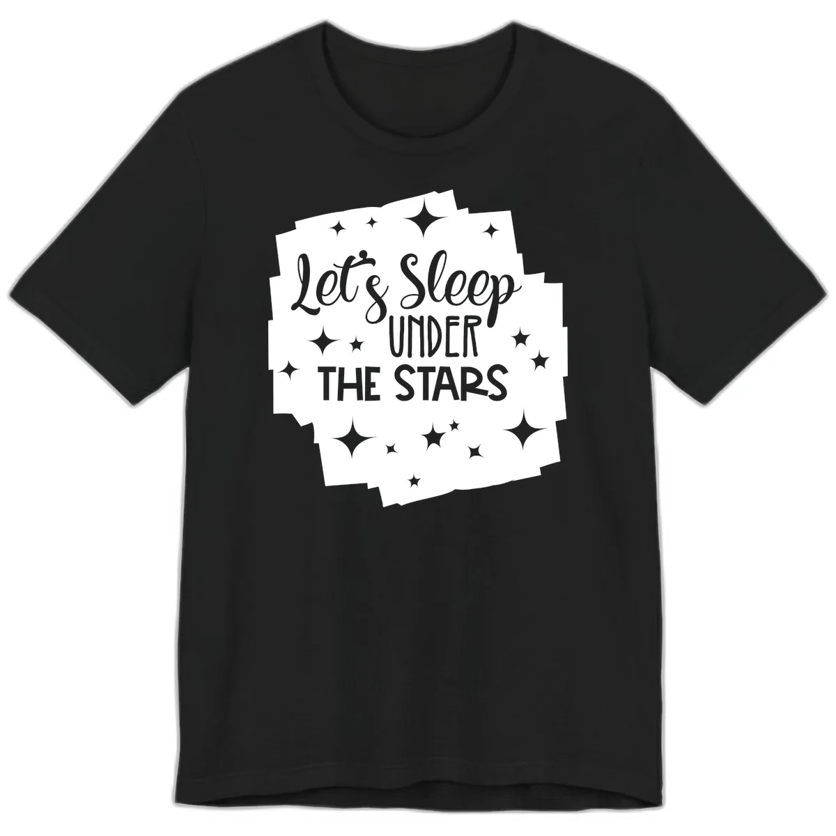 Let's Sleep Under The Stars Premium T-Shirt in Black