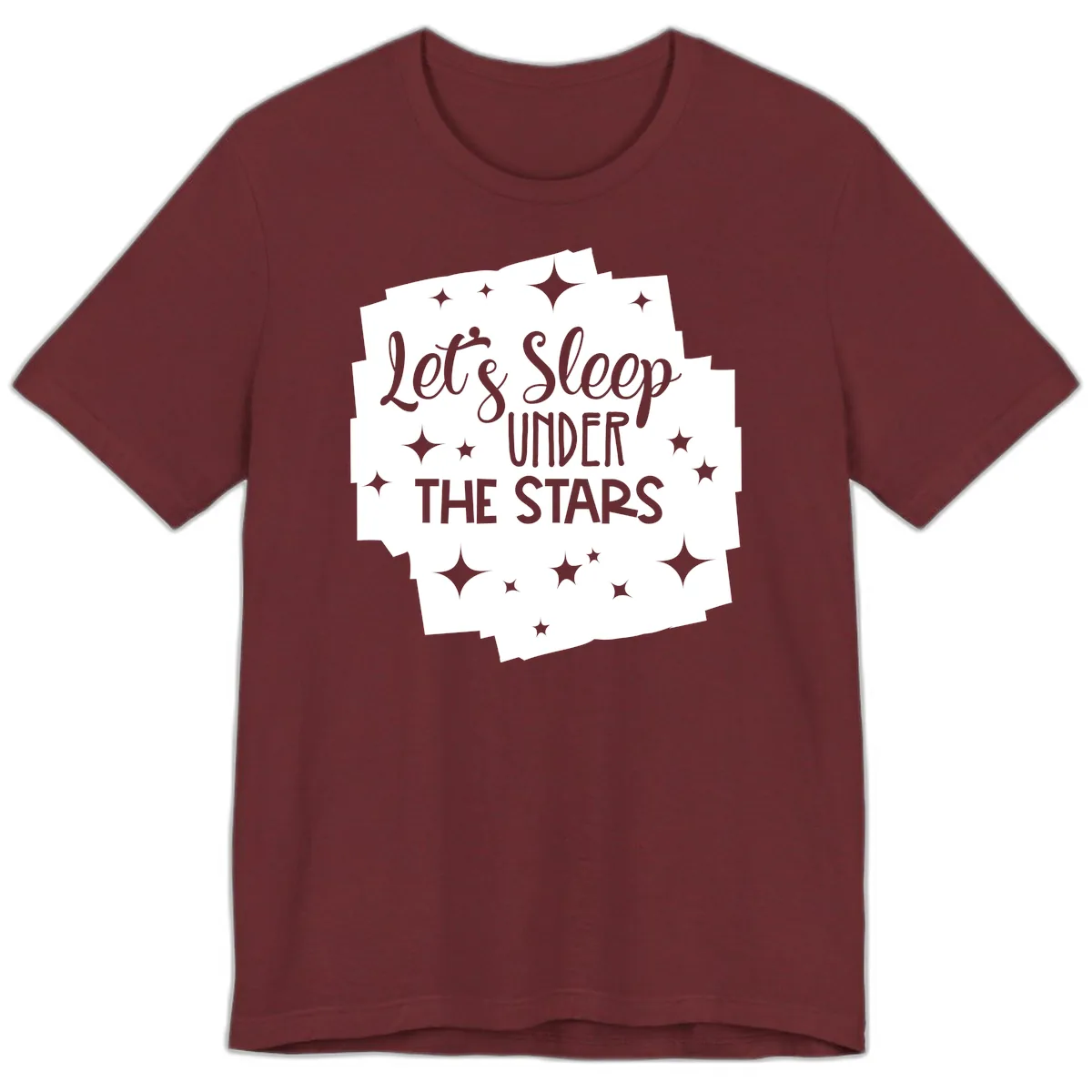 Let's Sleep Under The Stars Premium T-Shirt in Heather Cardinal