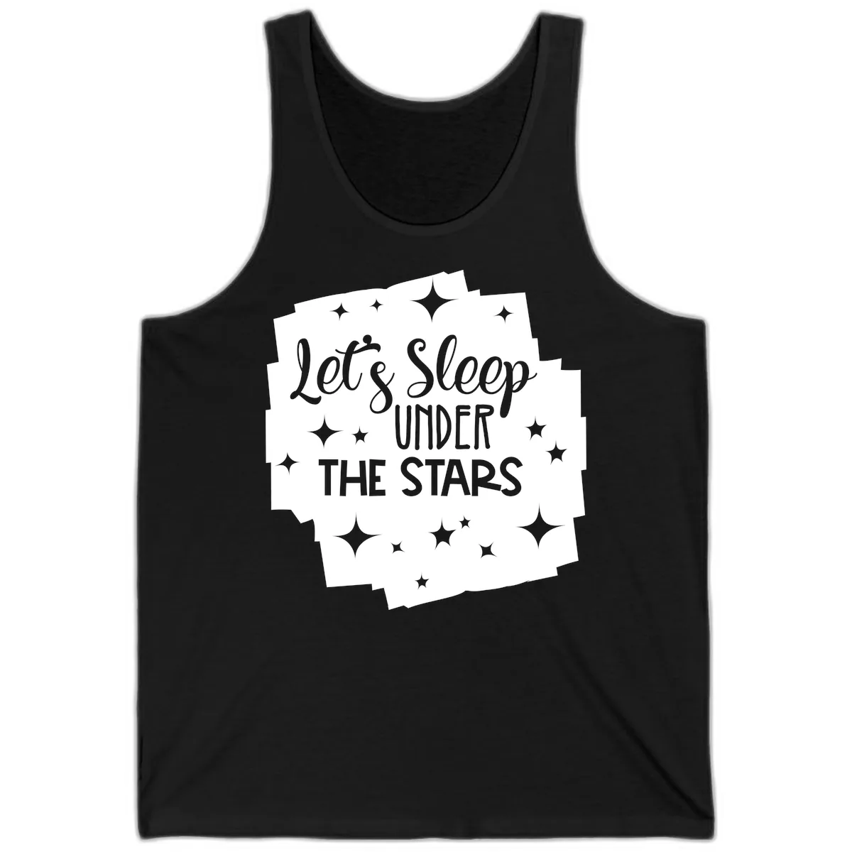 Let's Sleep Under The Stars Tank in Black