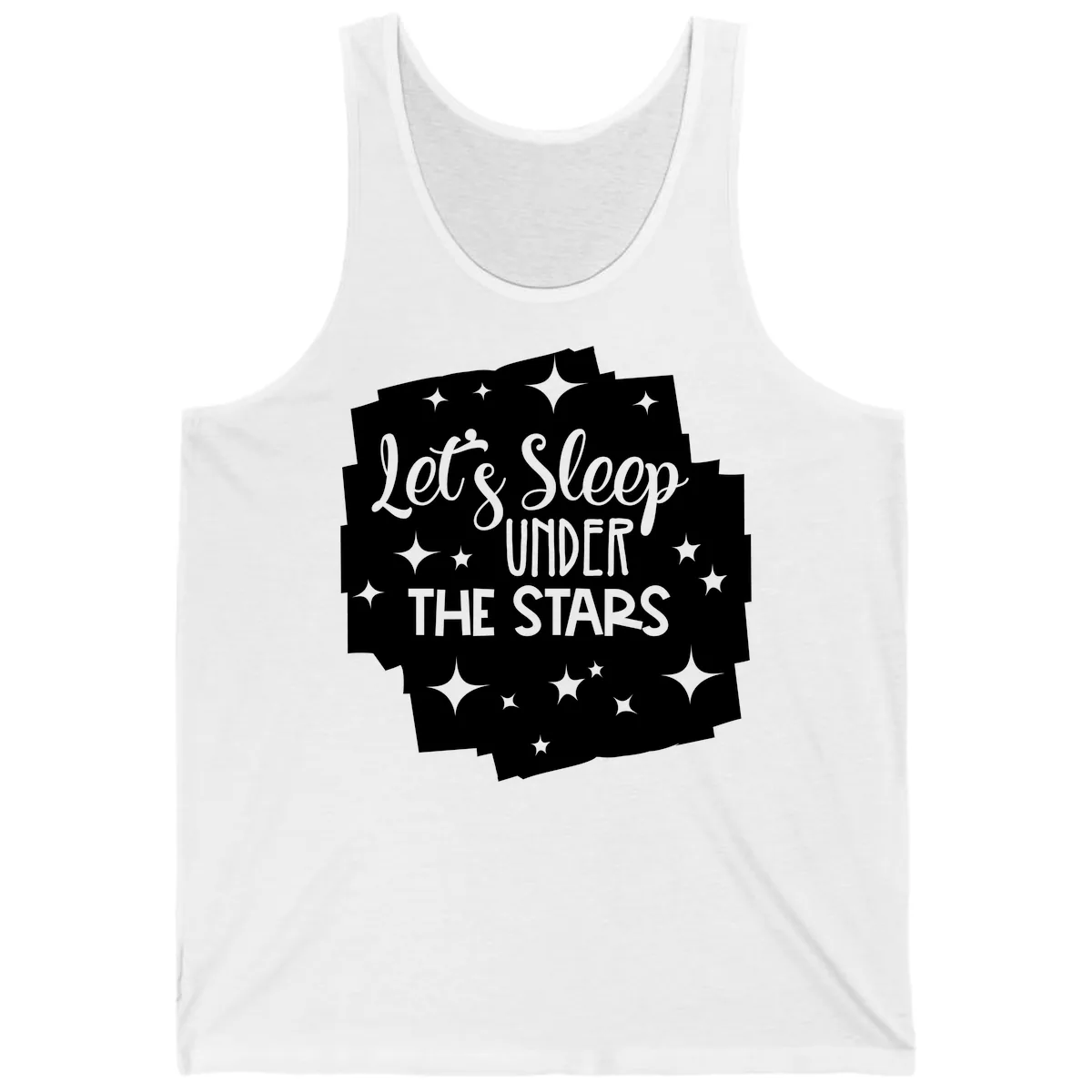 Let's Sleep Under The Stars Tank in White