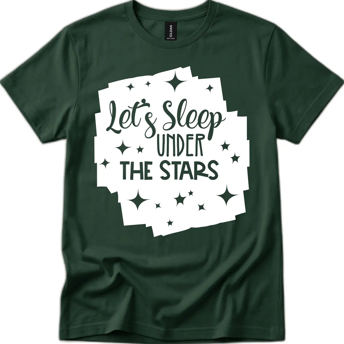 Let's Sleep Under The Stars T-Shirt in Forest Green
