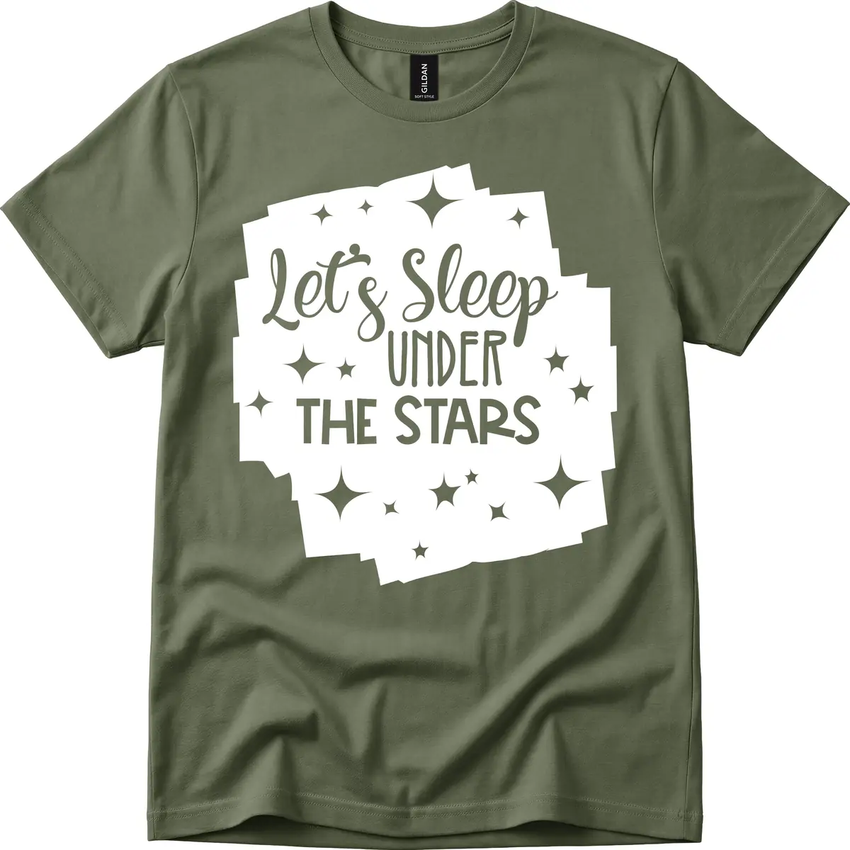 Let's Sleep Under The Stars T-Shirt in Military Green