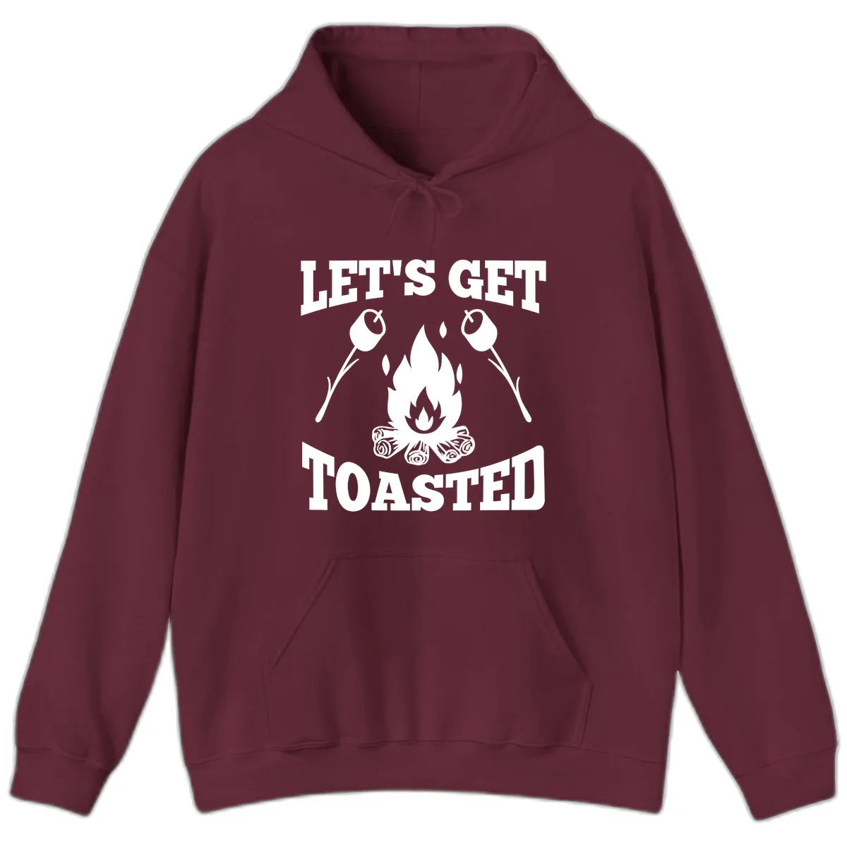 Let's Get Toasted Campfire Hoodie in Maroon