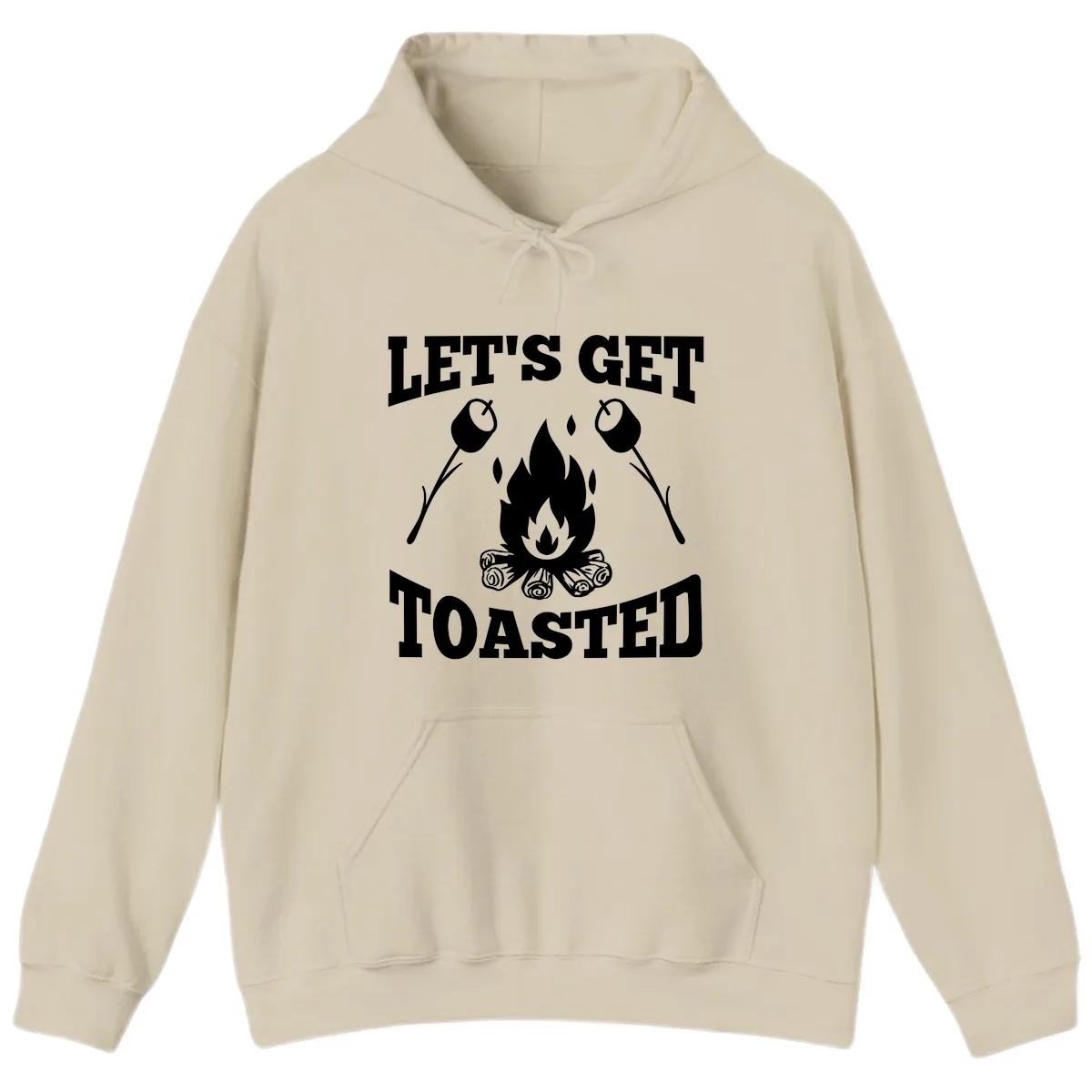 Let's Get Toasted Campfire Hoodie in Sand