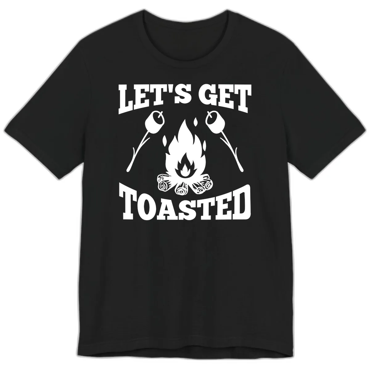 Let's Get Toasted Campfire Premium T-Shirt in Black