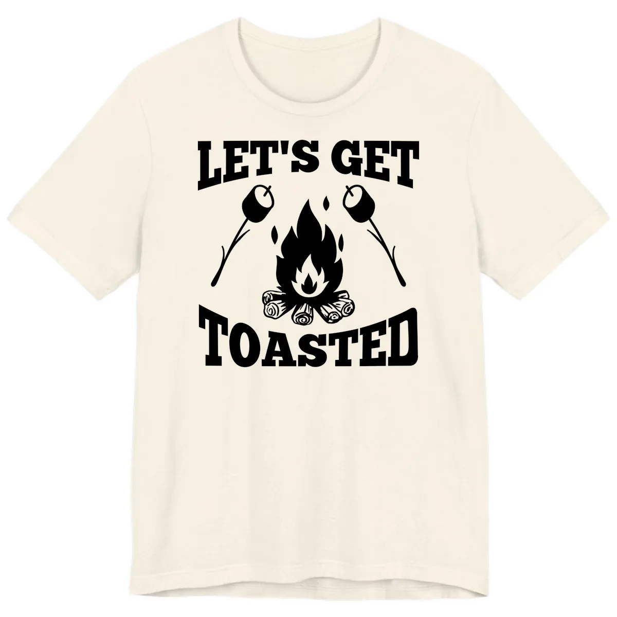 Let's Get Toasted Campfire Premium T-Shirt in Natural